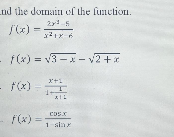 Solved nd the domain of the function. | Chegg.com