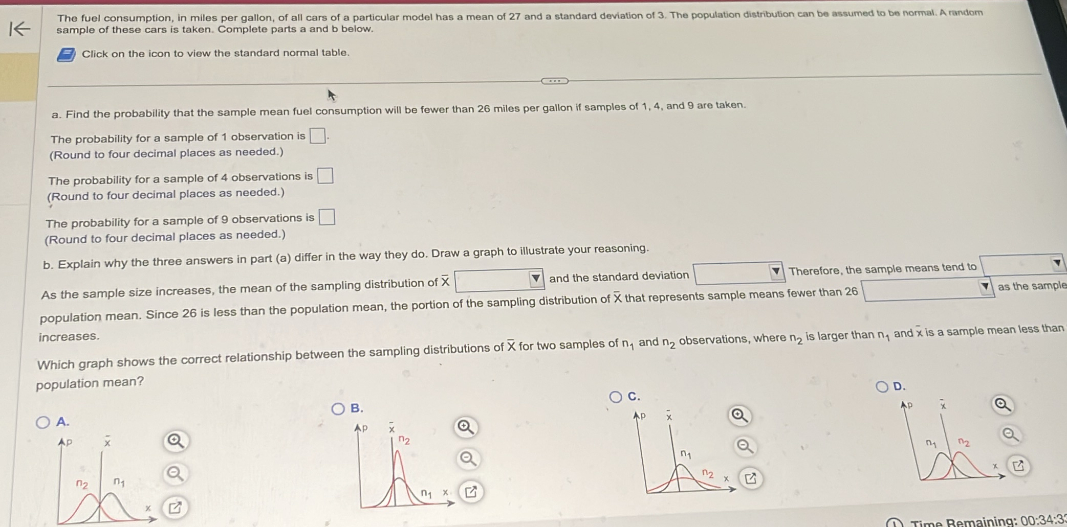 sample of these cars is taken. Complete parts a and b | Chegg.com