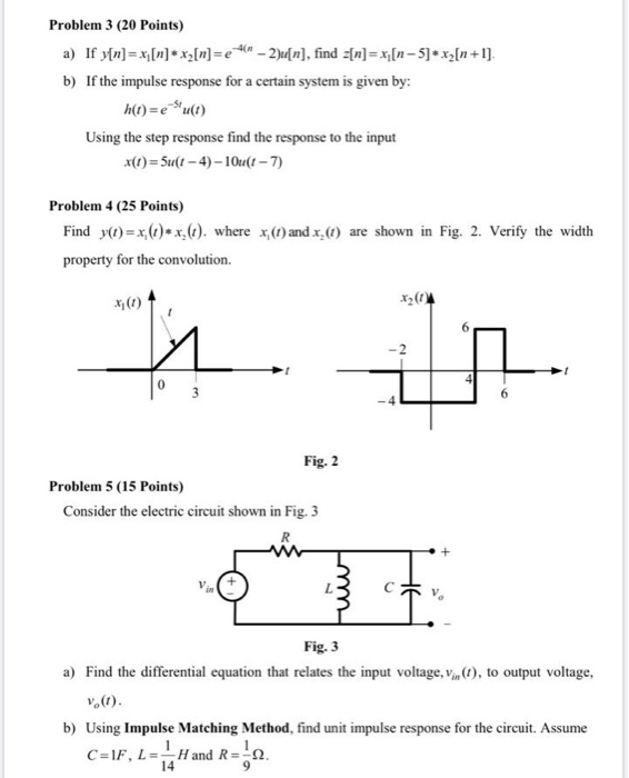 Problem 1 15 Points Using Simplified Impulse Mat Chegg Com