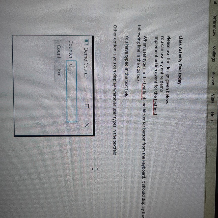 Solved Class Activity Due today Please use the design given | Chegg.com