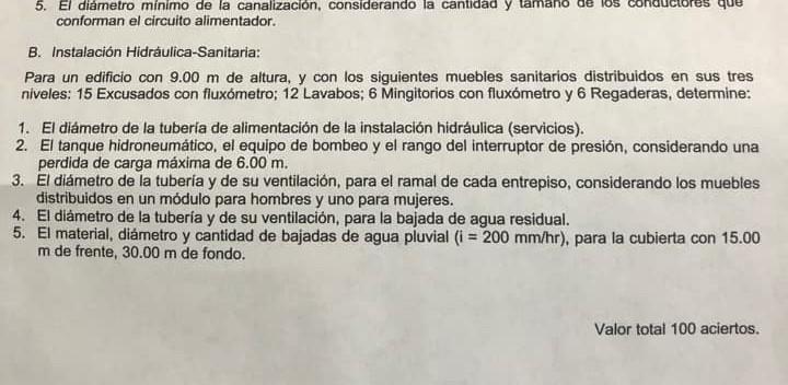 5. El diámetro minimo de la canalización, considerando la cantidad y conforman el circuito alimentador. B. Instalación Hidráu