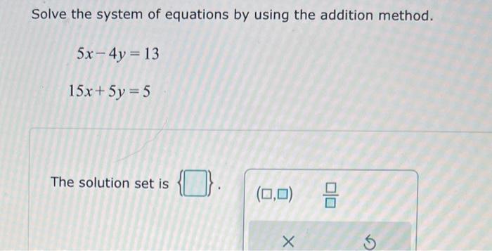 Solved Solve The System Of Equations By The Addition