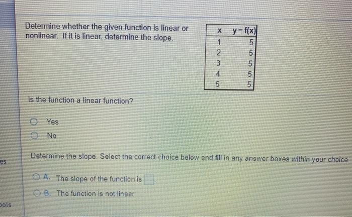 Solved Determine whether the given function is linear or | Chegg.com
