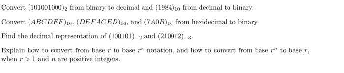 Solved Convert (101001000)2 from binary to decimal and | Chegg.com