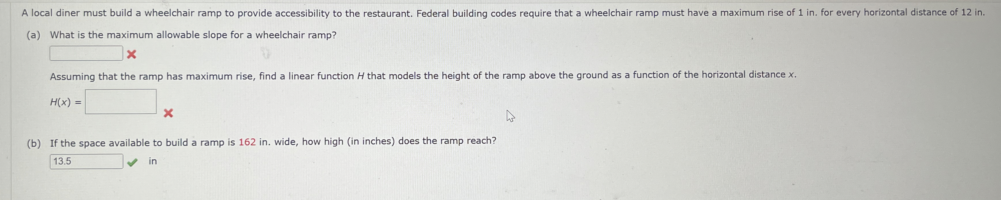 Solved A local diner must build a wheelchair ramp to provide