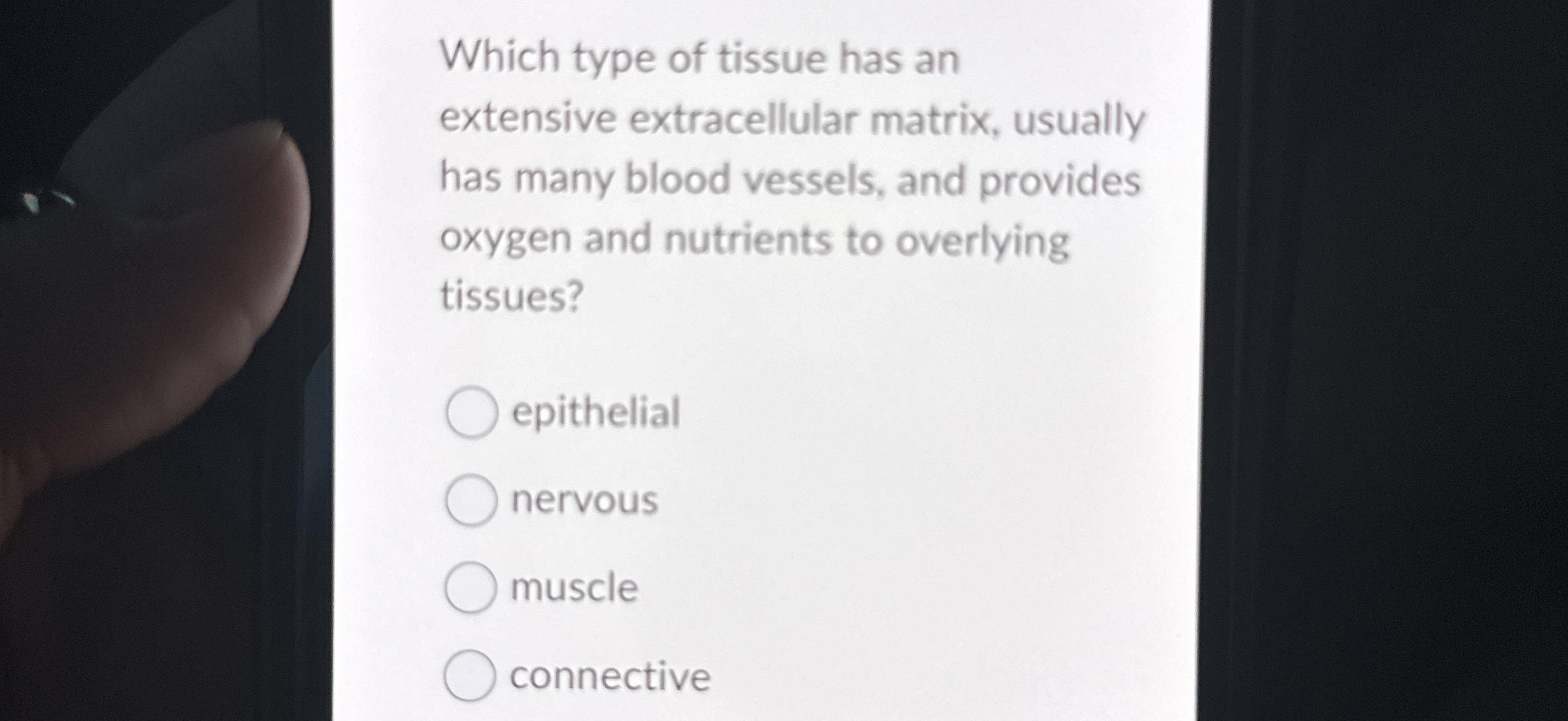Solved Which type of tissue has anextensive extracellular | Chegg.com