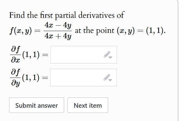 Solved Find the first partial derivatives | Chegg.com