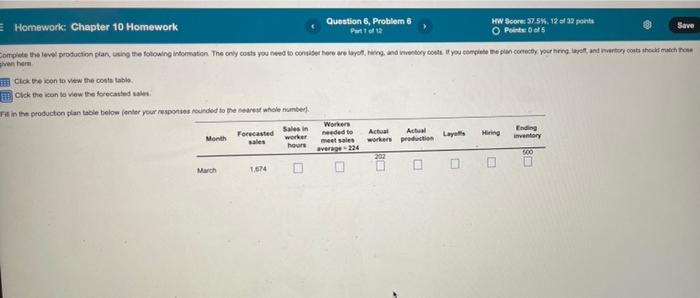 Solved Save Homework: Chapter 10 Homework Question 6, | Chegg.com