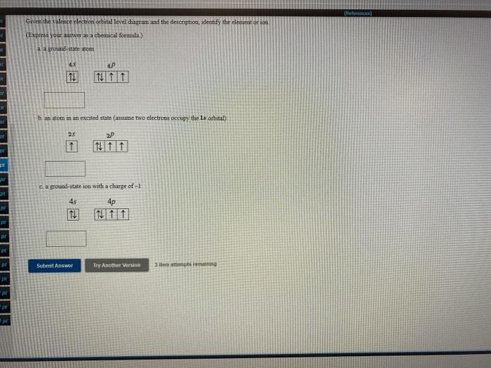 Solved Given the valence electron orbital level diagram and | Chegg.com