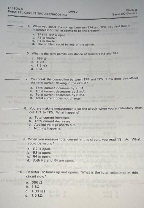Solved TEST All questions in this test refer to the parallel | Chegg.com