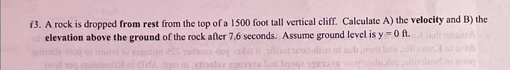Solved A rock is dropped from rest from the top of a 1500 | Chegg.com