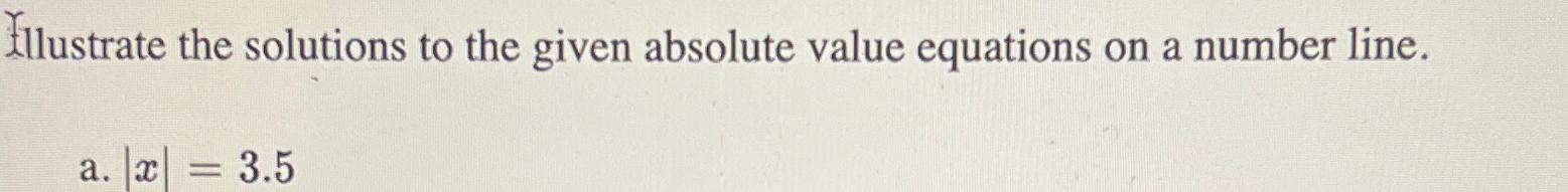 Solved Ellustrate the solutions to the given absolute value | Chegg.com