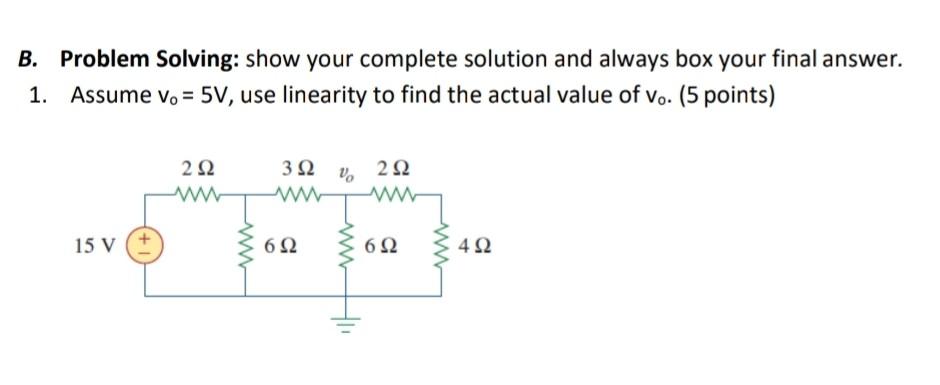 Solved B. Problem Solving: Show Your Complete Solution And | Chegg.com