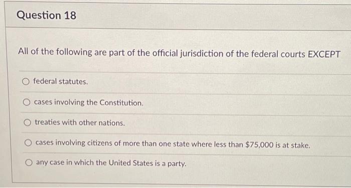 Solved Question 18 All of the following are part of the Chegg