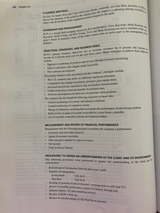 Illustrative Audit Case Keystone Computers Chegg Com