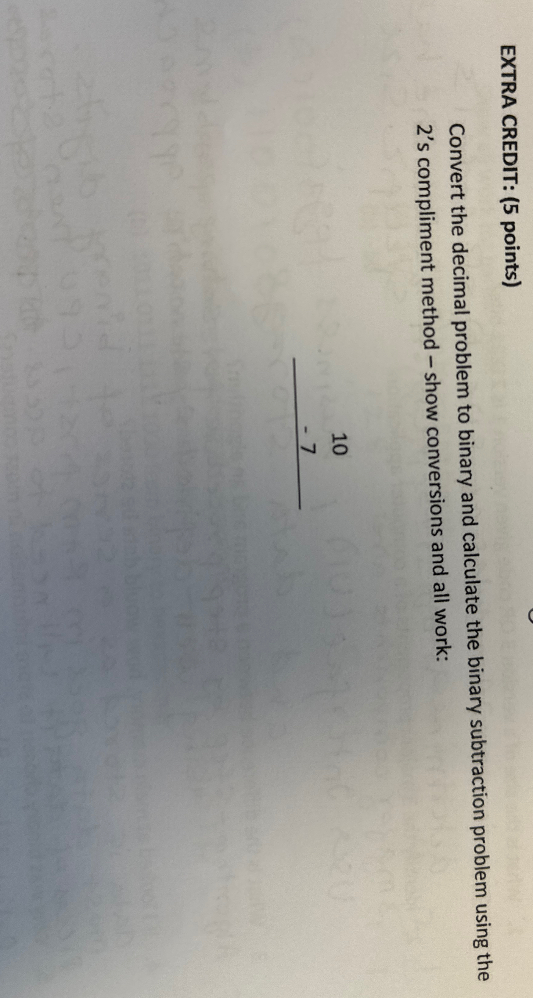 Solved EXTRA CREDIT: (5 ﻿points)Convert the decimal problem | Chegg.com