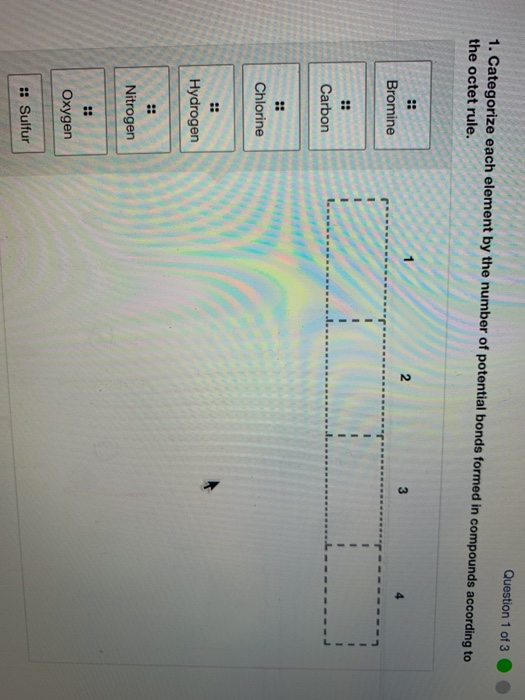 Solved Question 1 Of 3 1 Categorize Each Element By The Chegg