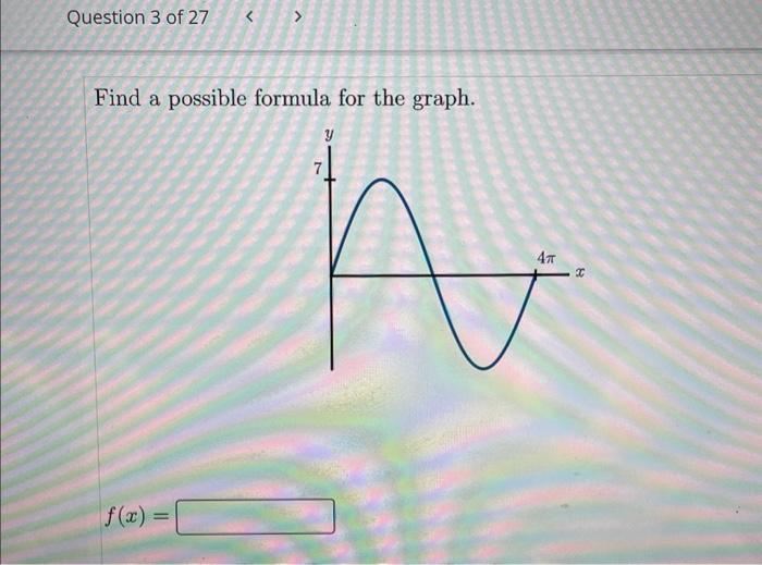 Solved Find A Possible Formula For The Graph. | Chegg.com