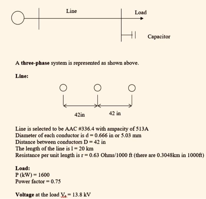 Solved Line Load Capacitor A three-phase system is | Chegg.com