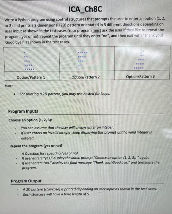 Solved Write a Python program using control structures that | Chegg.com
