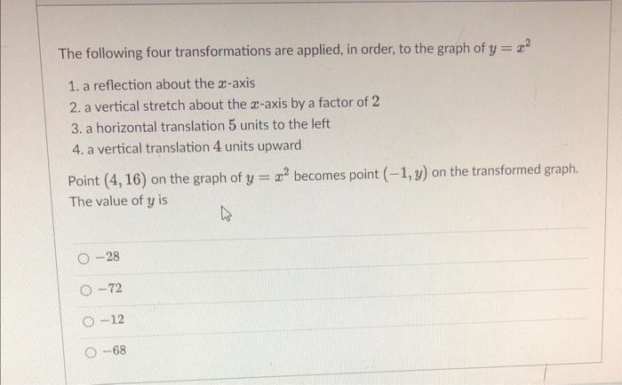Solved The following four transformations are applied, in | Chegg.com