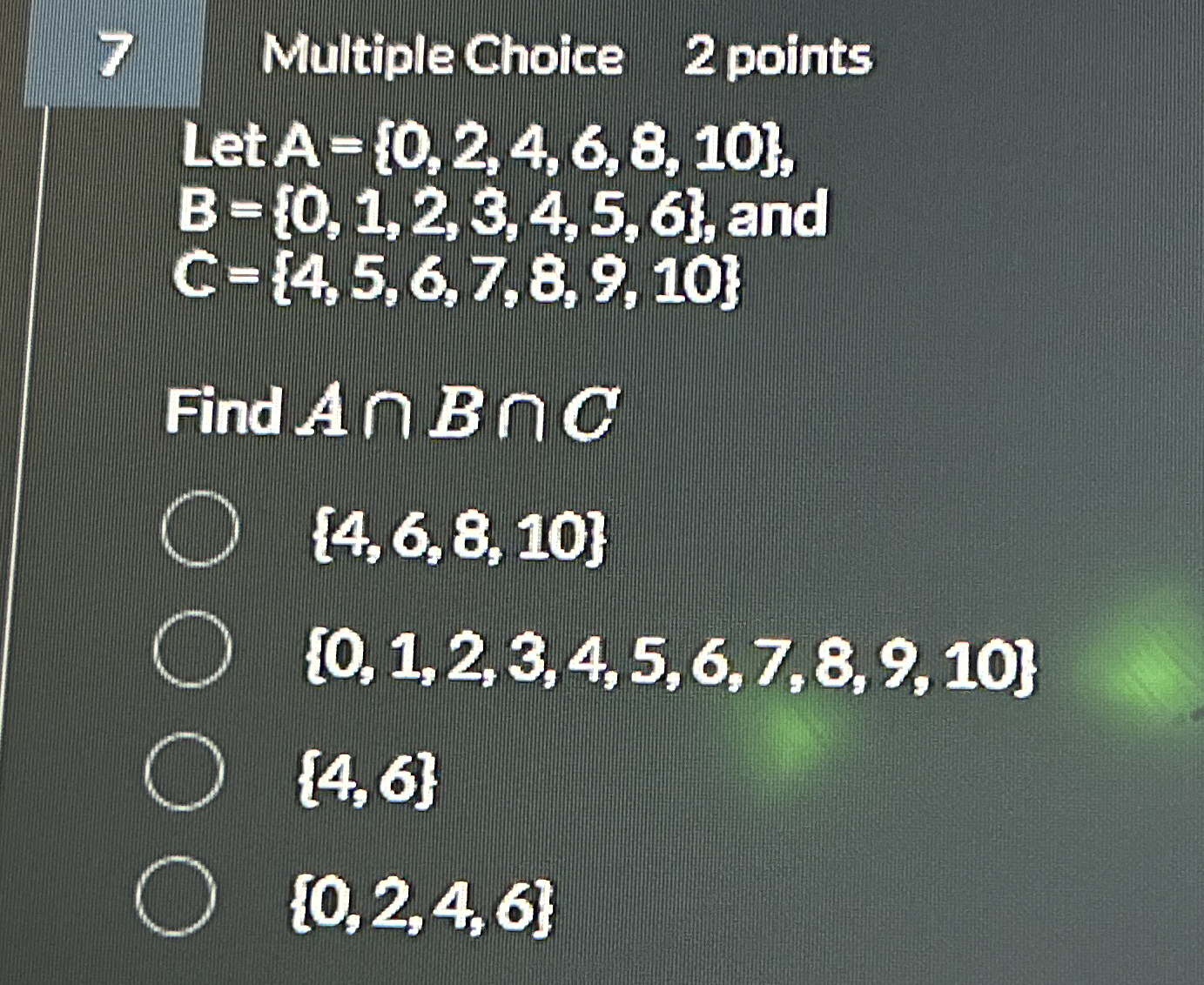 Solved Multiple Choice Points Let A B