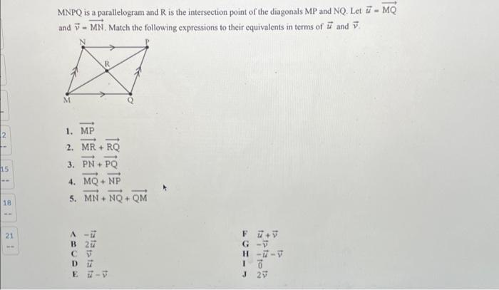 Solved MNPQ is a parallelogram and R is the intersection | Chegg.com