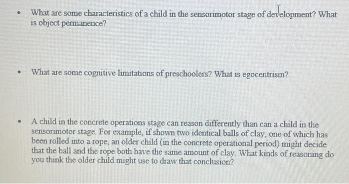 Solved What are some characteristics of a child in the Chegg