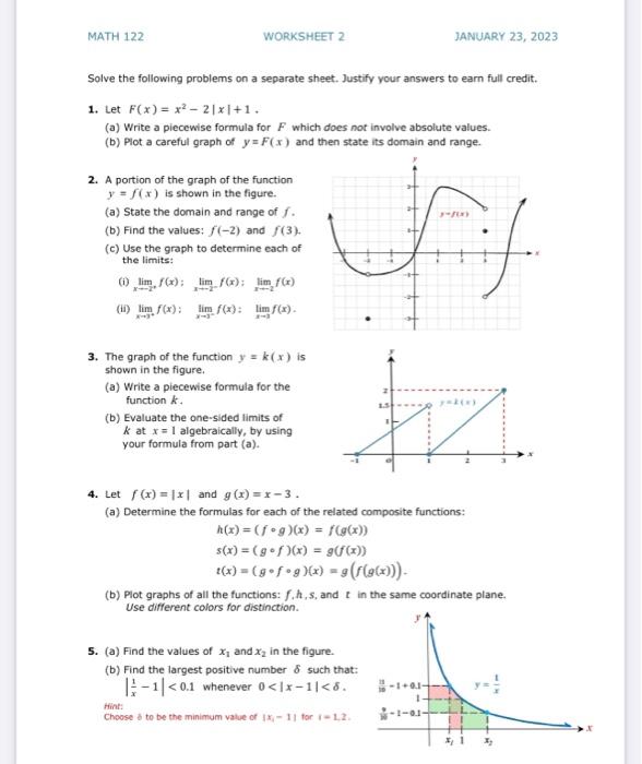 Solved Solve the following problems on a separate sheet. | Chegg.com