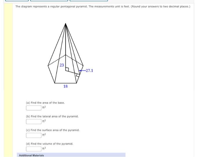 Solved The Diagram Represents A Regular Pentagonal Pyramid. | Chegg.com