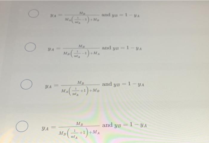 Solved Consider a mixture of two gases A and B Identify the | Chegg.com