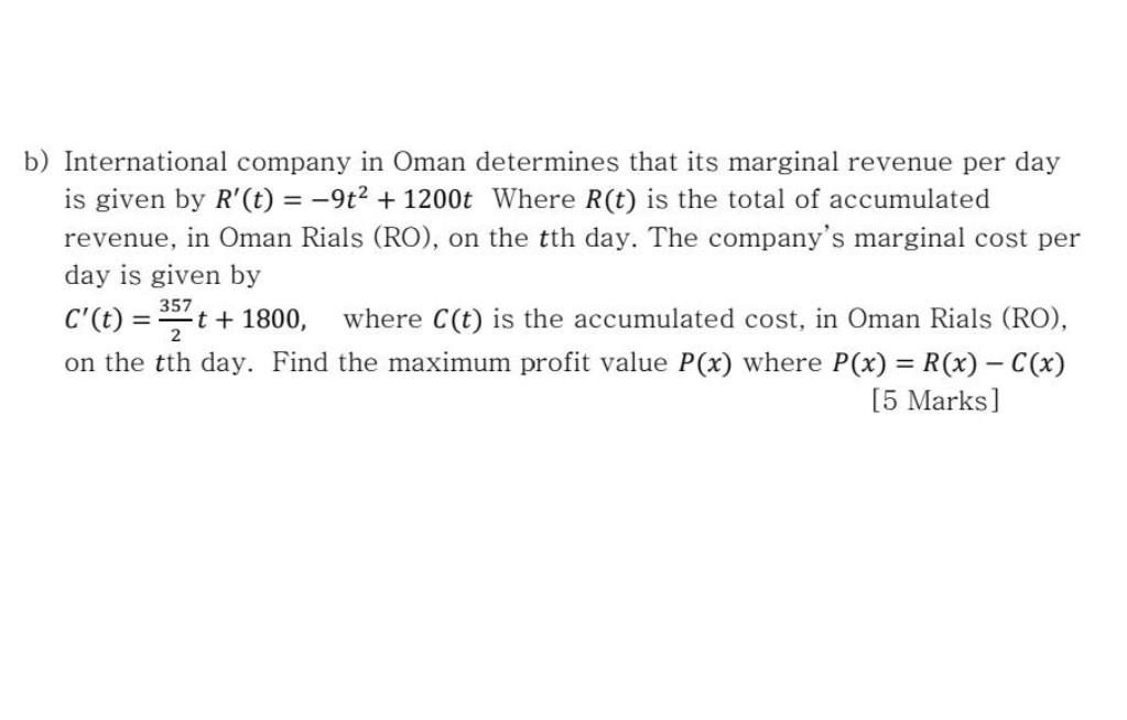 Solved b) International company in Oman determines that its | Chegg.com