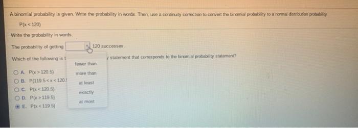 Solved A binomial probability is given. Write the | Chegg.com