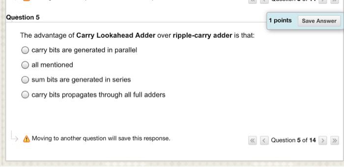Solved Question 5 1 points Save Answer The advantage of | Chegg.com
