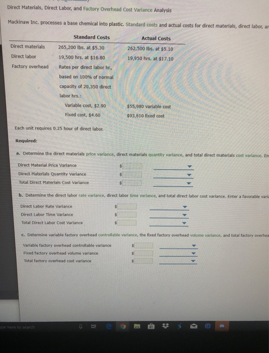 Solved Direct Materials, Direct Labor, and Factory Overhead