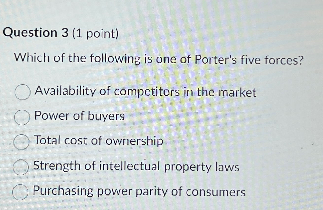 Solved Question 3 (1 ﻿point)Which of the following is one of | Chegg.com