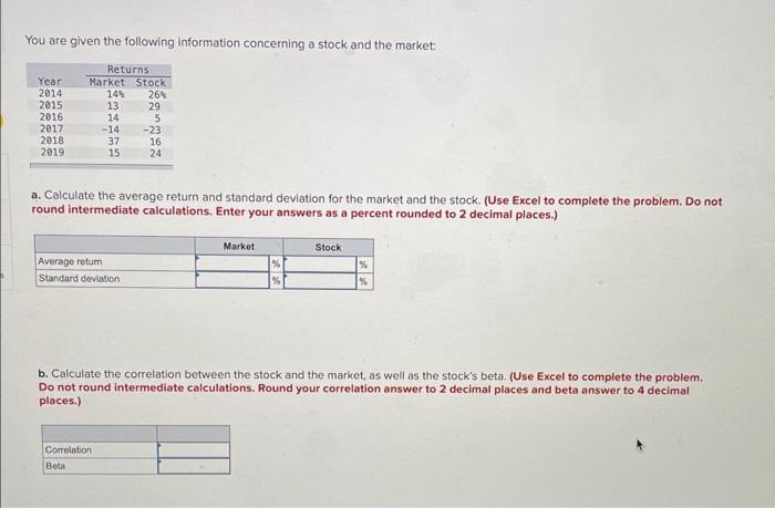 Solved You are given the following information concerning a | Chegg.com