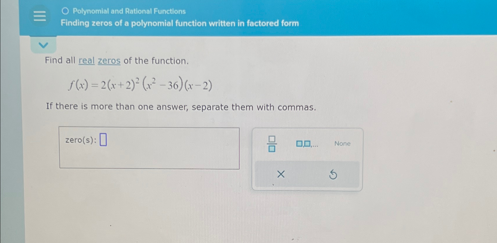 finding rational zeros of polynomial functions