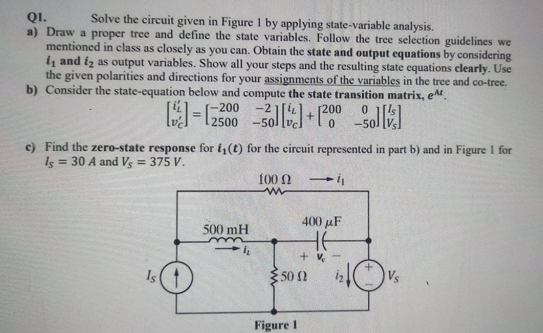 Solved Q1. Solve The Circuit Given In Figure 1 By Applying | Chegg.com