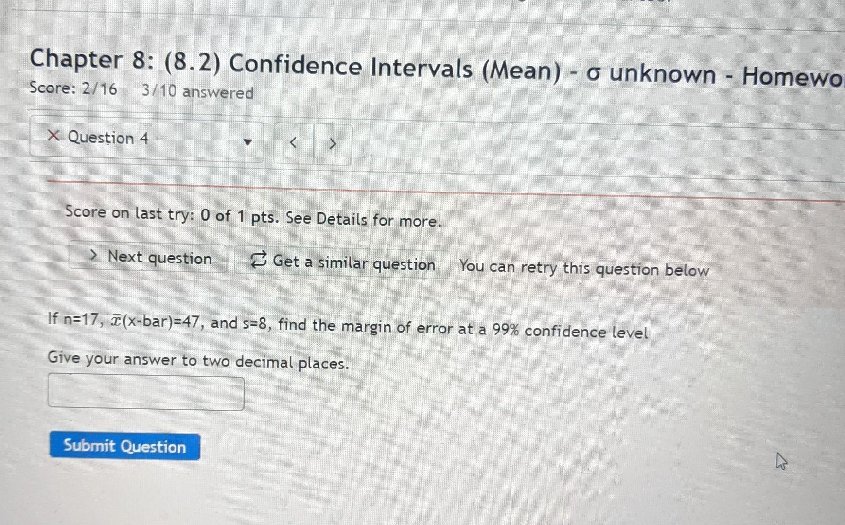 Solved Chapter 8: (8.2) Confidence Intervals (Mean) - o | Chegg.com