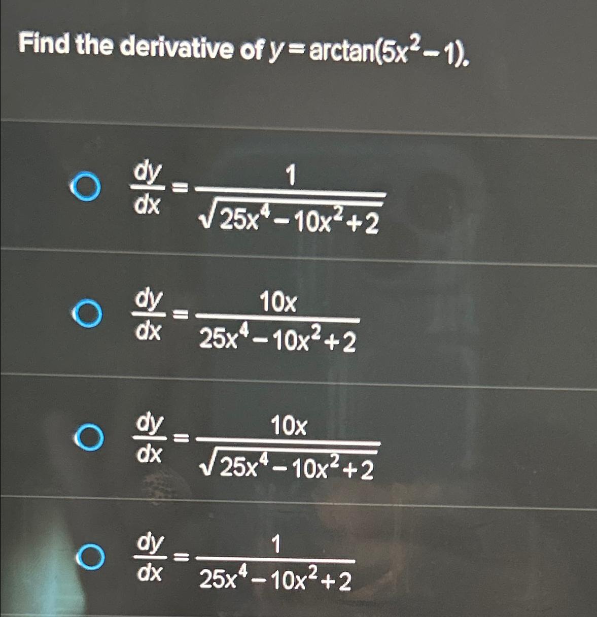 Solved Find the derivative of | Chegg.com