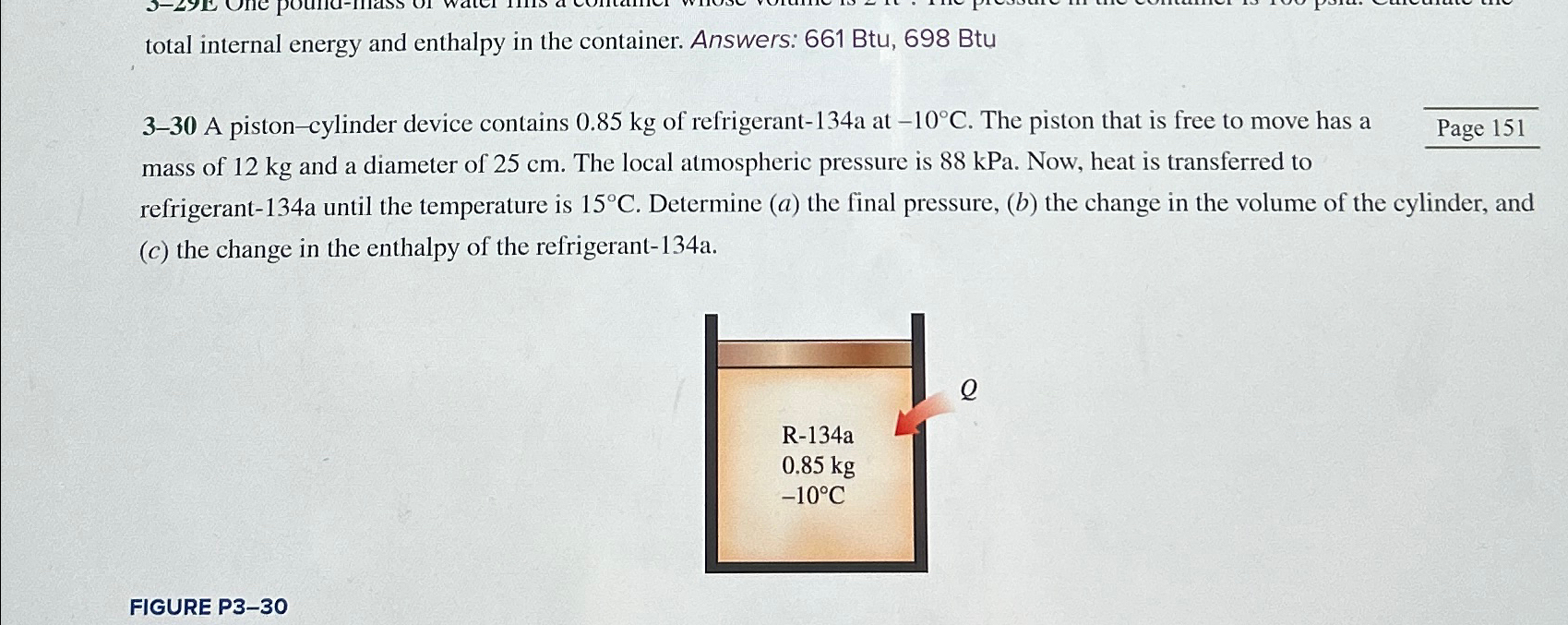 Solved total internal energy and enthalpy in the container. | Chegg.com