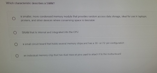 Which Characteristic Describes a SIMM-Computer Memory Explained