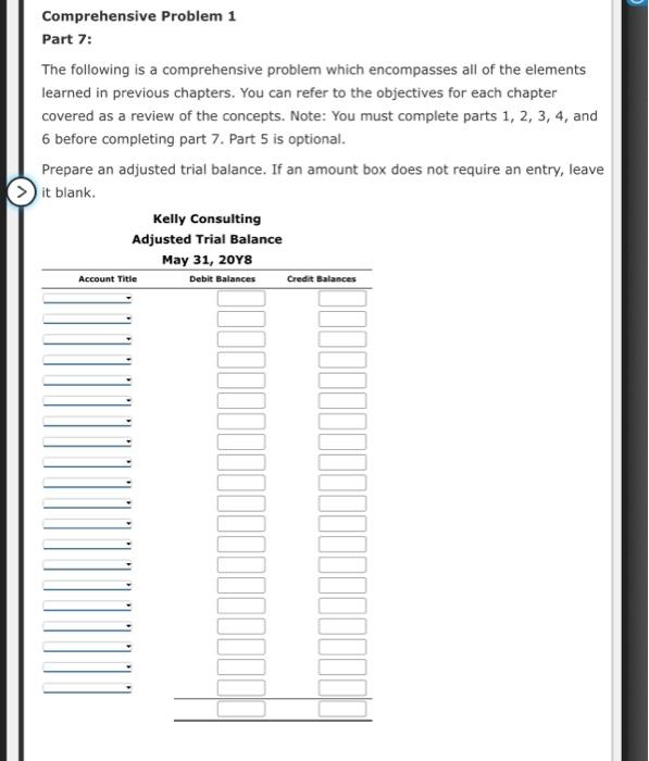 Comprehensive Problem 1 Part 1: The following is a | Chegg.com