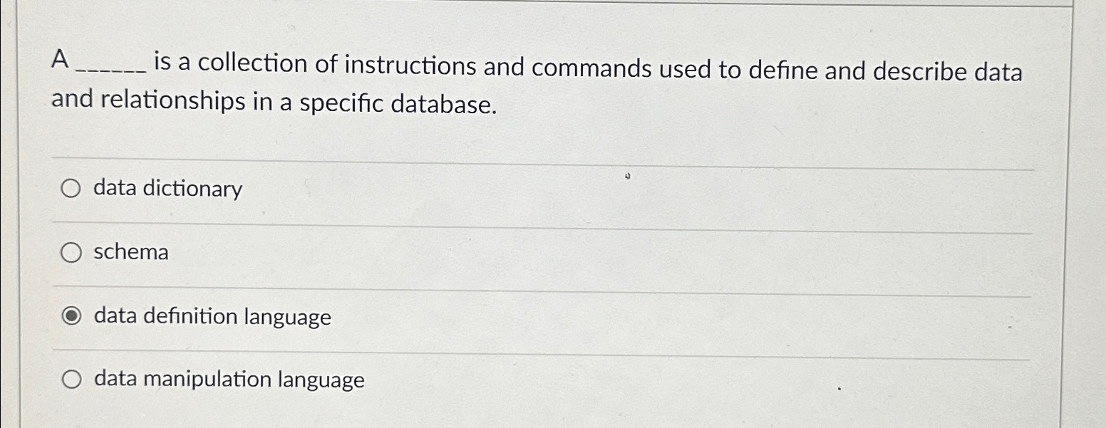 Solved A is a collection of instructions and commands used | Chegg.com