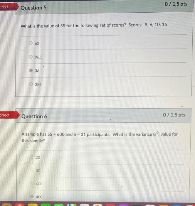 Solved 0/1.5 pts Incorrect Question 3 A population of N-32 | Chegg.com