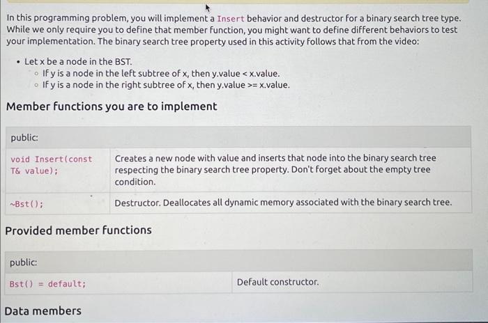 Solved In this programming problem, you will implement a | Chegg.com