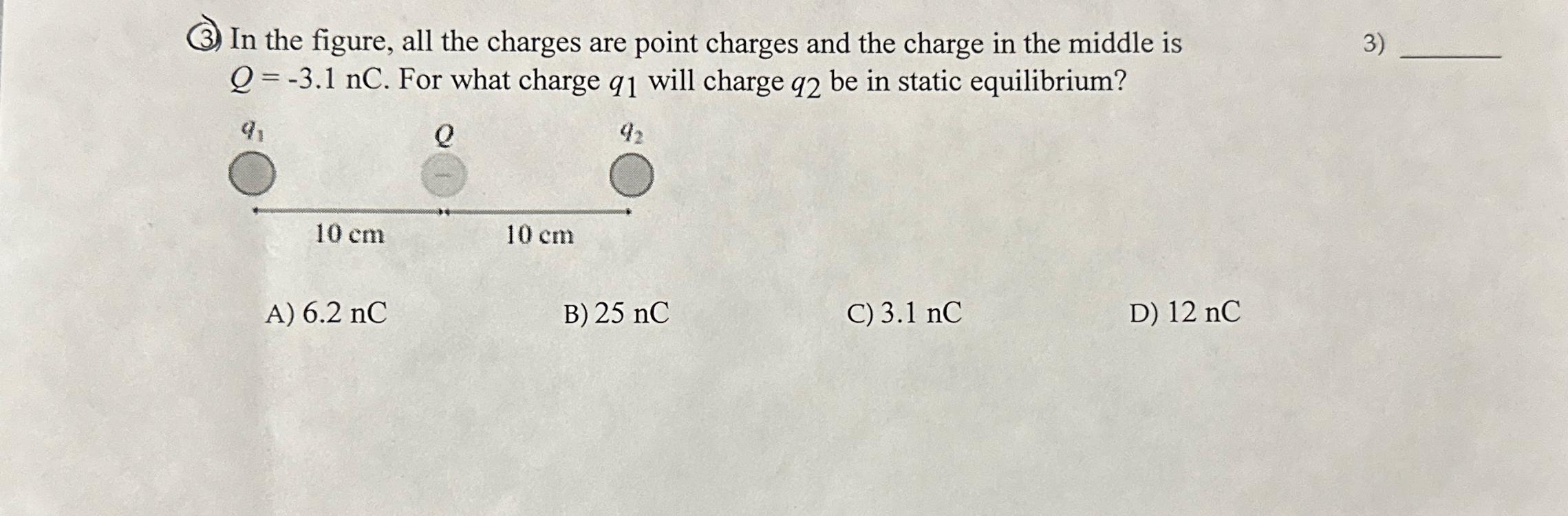 Solved (3) ﻿In the figure, all the charges are point charges | Chegg.com