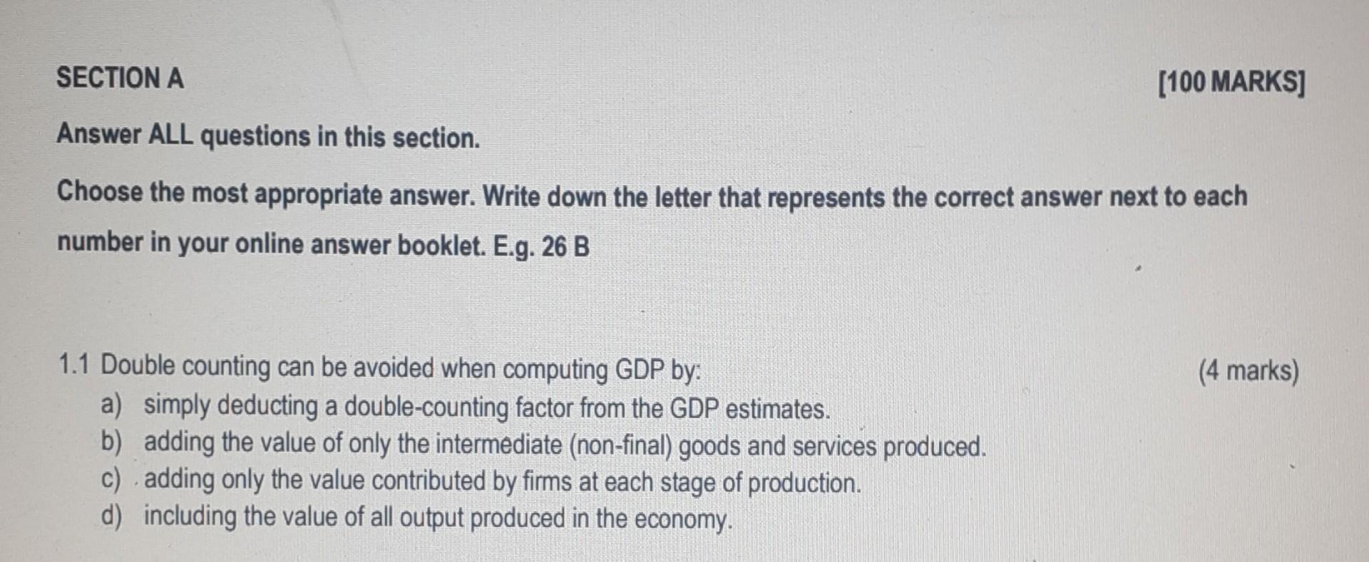 Solved Answer ALL questions in this section. Choose the most | Chegg.com