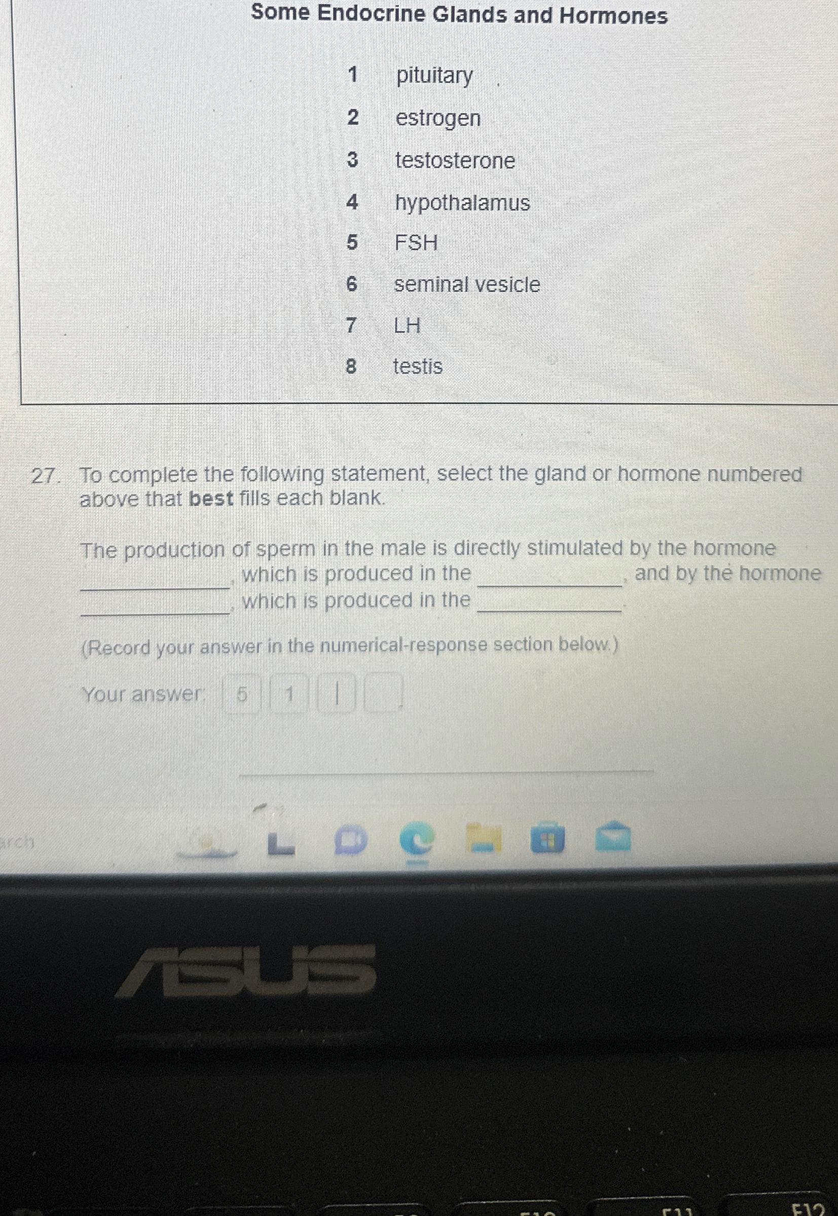 Solved Some Endocrine Glands and Hormones1 ﻿pituitary2 | Chegg.com